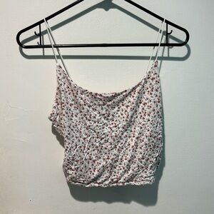 Rose patterned cropped tank